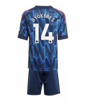 Billige Fotballdrakt Arsenal Viktor Gyokeres #14 Replika Bortedraktsett Barn 2025-26 Kortermet (med bukser)